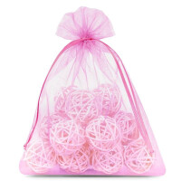 Woreczki z organzy 22 cm x 30 cm (różowe ciemne) - 10 szt.