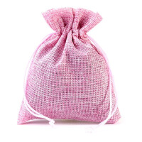 Woreczki jutowe 15 cm x 20 cm (różowe jasne) - 5 szt.