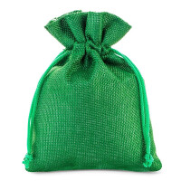 Woreczki jutowe 13 cm x 18 cm (zielone) - 10 szt.