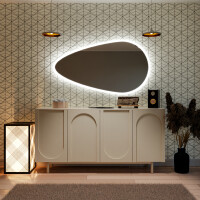 Oglinda decorativa neregulata cu iluminare LED din spate - Malaga 140x80 Dreapta Marginea sablata (banda 3 cm)