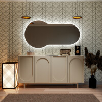 Oglinda decorativa neregulata cu iluminare LED din spate - Manila 80x40 Stânga Fara margine sablata