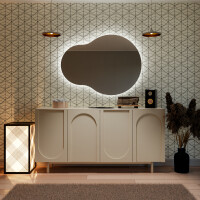 Oglinda decorativa neregulata cu iluminare LED din spate - Helsinki 90x70 Dreapta Fara margine sablata