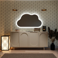 Oglinda decorativa neregulata cu iluminare LED din spate - Cloud 150x85 Marginea sablata (banda 3 cm)