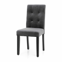 Krzesło tapicerowane do jadalni SK09 szary welur czarne nogi