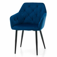 Krzesło tapicerowane do salonu SK70 niebieskie welurowe, nowoczesne loft