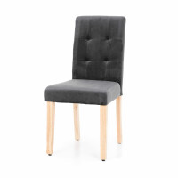 Krzesło tapicerowane SK09 szary welur, nogi jasny buk
