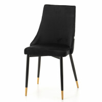 Krzesło tapicerowane do jadalni Adda czarne welurowe nowoczesne loft