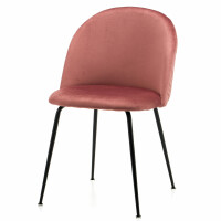 Krzesło tapicerowane do jadalni SK49 różowy welur, nowoczesne loft
