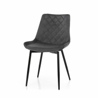 Krzesło tapicerowane do salonu SK02 ciemnoszare welurowe nowoczesne loft