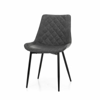 Krzesło tapicerowane do salonu SK02 ciemnoszare ekoskóra nowoczesne loft