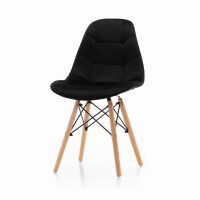 Krzesło skandynawskie SK25 czarny welur z drewnianymi nogami