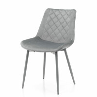 Krzesło tapicerowane do salonu SK02 jasnoszare welurowe nowoczesne loft