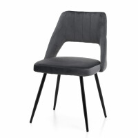 Krzesło tapicerowane do jadalni SK34 ciemoszare welurowe nowoczesne loft