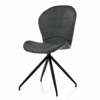 Krzesło tapicerowane do salonu ciemnoszare SK32 z czarnymi nogami