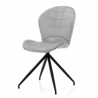 Krzesło tapicerowane do salonu jasnoszare SK32 z czarnymi nogami