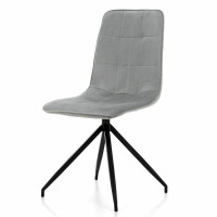 Krzesło tapicerowane do salonu jasnoszare SK31 z czarnymi nogami