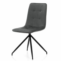 Krzesło tapicerowane do salonu SK31 ciemnoszare, czarne metalowe nogi