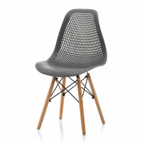 Krzesło skandynawskie SK38 szare z drewnianymi nogami do salonu lub jadalni