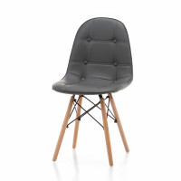 Krzesło tapicerowane skandynawskie SK76 szare ekoskóra