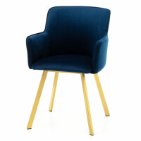 Krzesło tapicerowane do salonu SK143 niebieskie welurowe nowoczesne loft glamour