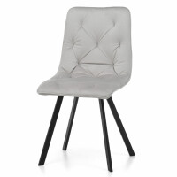 Krzesło tapicerowane do jadalni SK61 jasnoszary welur, nowoczesne loft