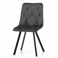 Krzesło tapicerowane do jadalni SK61 ciemnoszary welur, nowoczesne loft