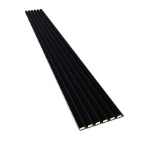 Eleganckie lamele na filcu do salonu - czarny mat