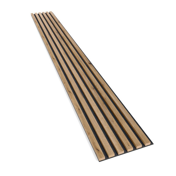Panel ścienny 3D lamele na filcu do sypialni - dąb artisan