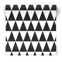 Tapeta w czarno-białe trójkąty 128845