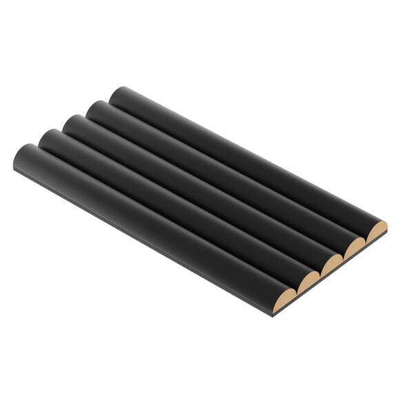 Próbka - Panel ryflowany MDF na filcu - Czarny MAT