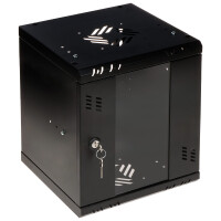 Szafa RACK 10" 6U 300 wisząca szkło czarna