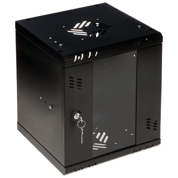 Szafa RACK 10" 6U 300 wisząca szkło czarna