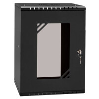 Szafa RACK 10" wisząca RC10-9U-300GB Czarna Szkło