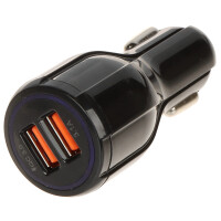 Ładowarka samochodowa 5V/3.1A/2XUSB-QUICK3.0/CAR