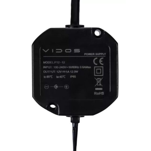 Zasilacz dopuszkowy 12V 1A 12W IP65 Vidos P12/12