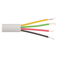 Kabel telefoniczny płaski KP-4 biały [na metry]