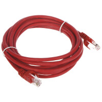 Patchcord RJ45/3.0-RED kat.5e UTP czerwony 3.0m
