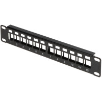 Patch panel RACK 10'' do złącz keystone PP10-12/K
