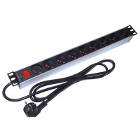 Listwa PD-9BCV/RACK/2m 1U 19" 9gniazd wyłącznik 2m