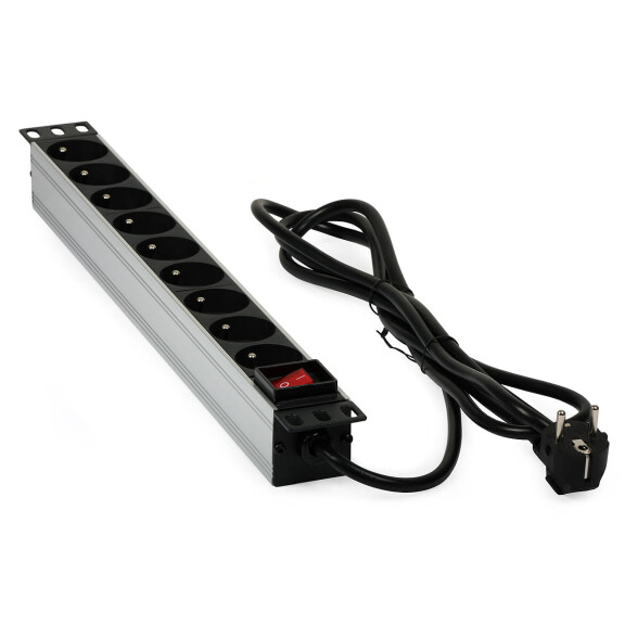 Listwa z wyłącznikiem RACK 9 gniazd PD-9W/1.6m