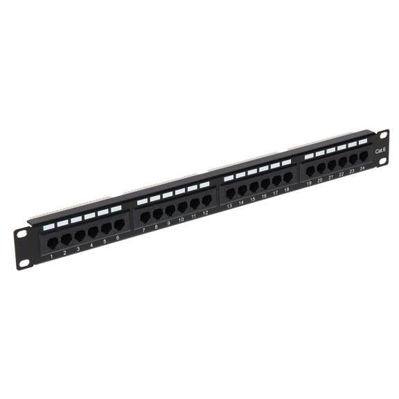 Patch panel RACK 19" 1U RJ45 kat.6 PP-24/RJ/6