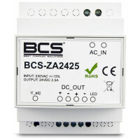 Zasilacz DIN impulsowy 24V DC 2.5A BCS-ZA2425