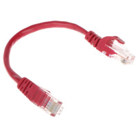 Patchcord RJ45/0.2-RED kat.5e UTP czerwony 0,2m