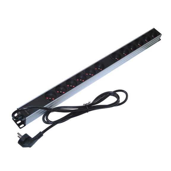 Listwa PD-12/RACK 1U 12 gniazd pionowa