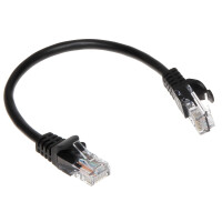 Patchcord RJ45/0.2-BLACK kat.5e czarny 0.2m