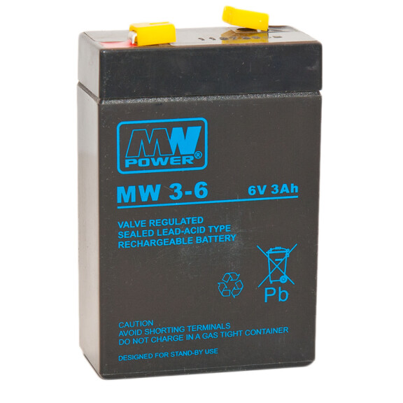 Akumulator MW 3-6 AGM 6V 3Ah MW Power