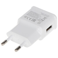 Zasilacz 5V/2A/USB/W biały