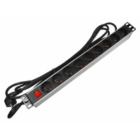 Listwa zasilająca PD-9/5M/B 1U 19'' 9 gniazd 5m