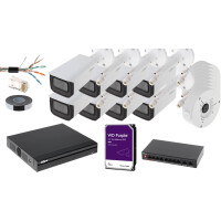 Zestaw do monitoringu 8 kamer IP 4 MPX motozoom