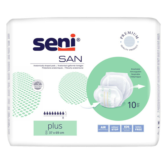 Pieluchy anatomiczne Seni San Plus 10 szt.